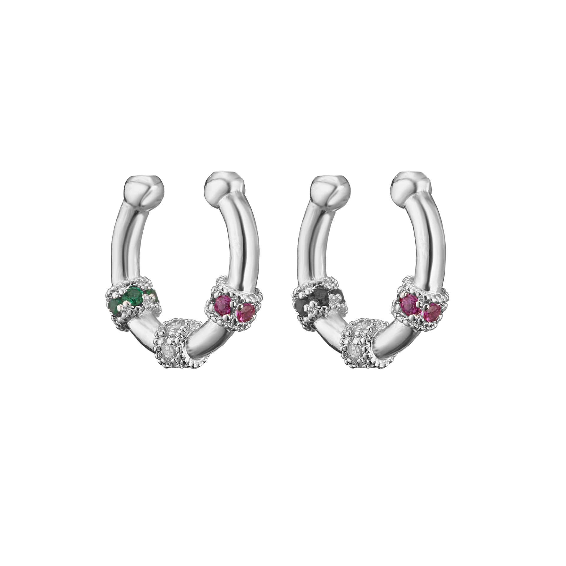 White Gold ear clip 14.5*14.5mm