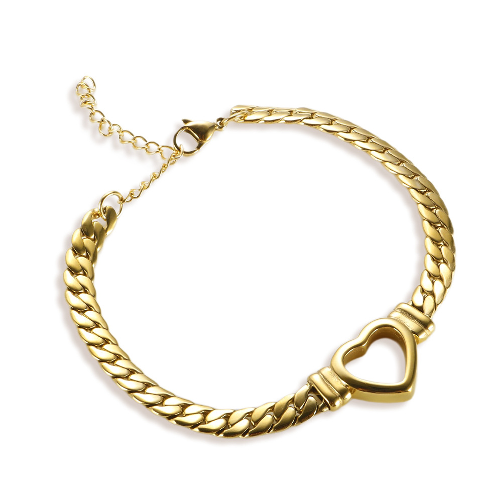 Gold bracelet, 16cm long, tail chain 6cm