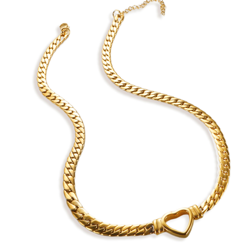 Gold necklace, 38.5cm long, tail chain 5.5cm