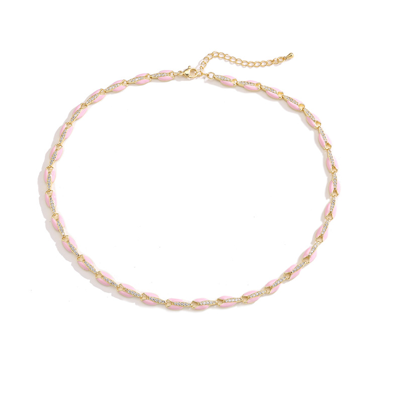 3:Pink necklace 40cm