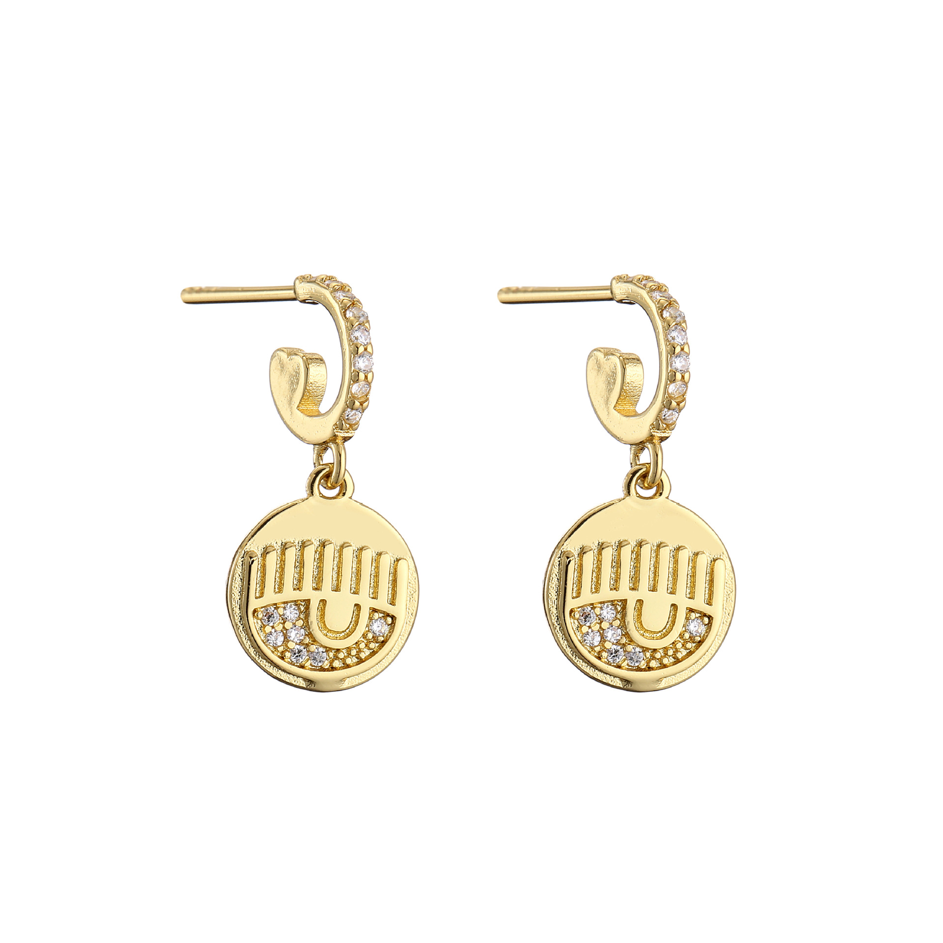 1:Gold Earrings 1 pair