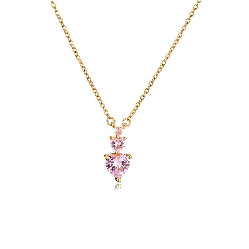 Gold pink diamond necklace