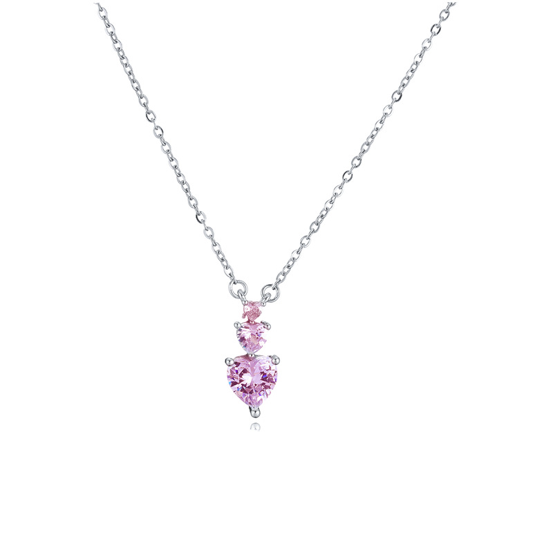 Platinum pink diamond necklace