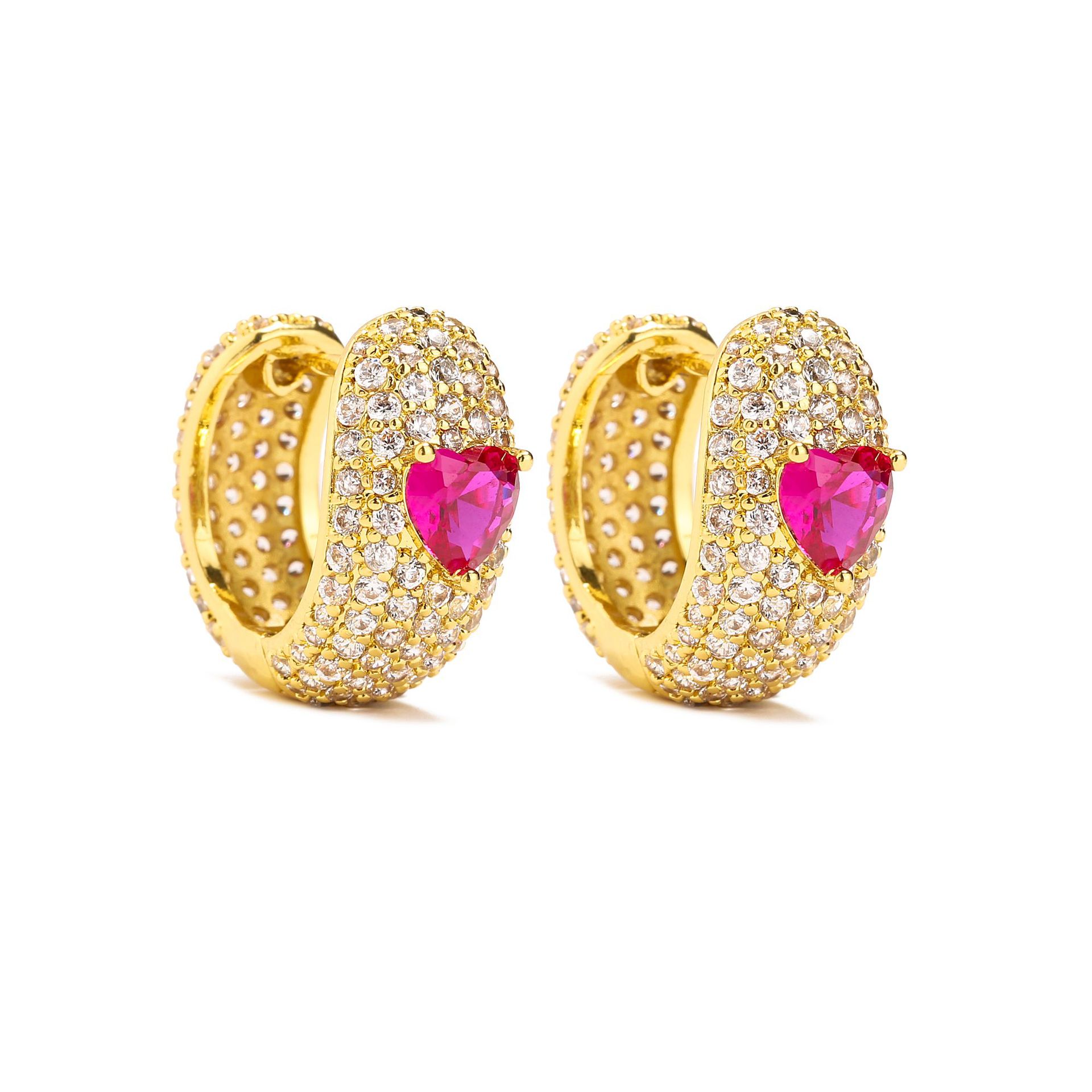 2:Gold Rose Love Earrings 1 pair