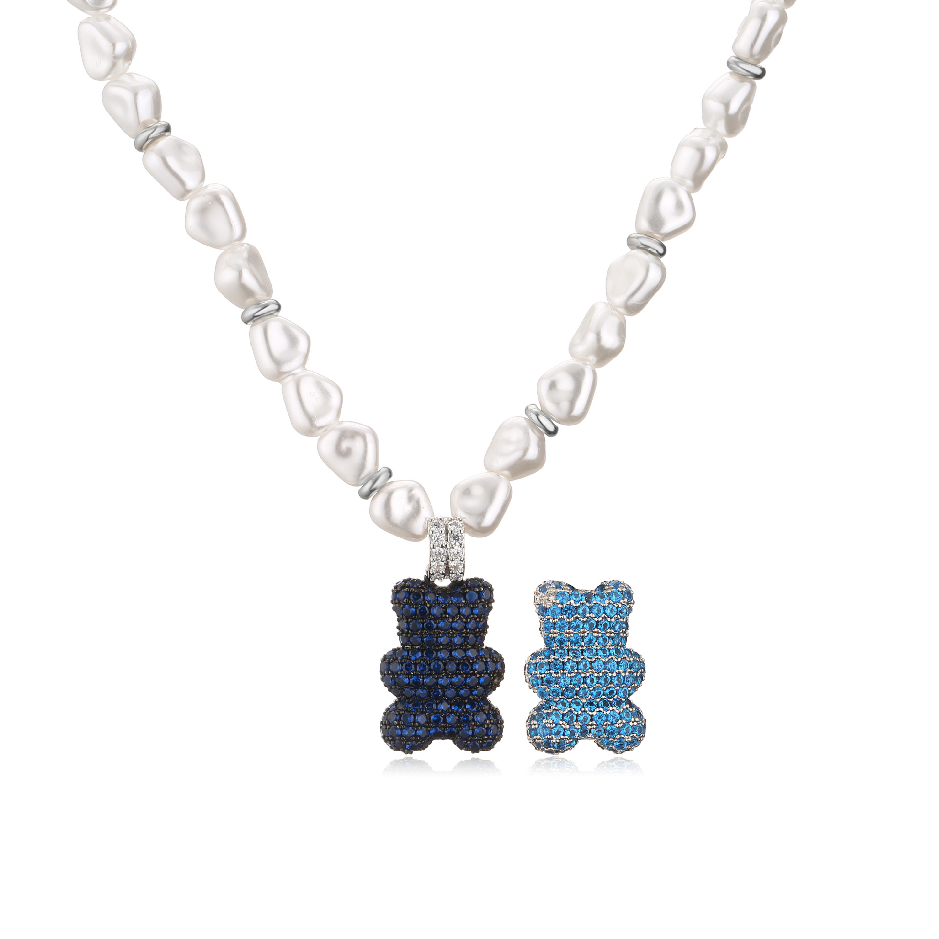 10:Blue Bear Pearl necklace