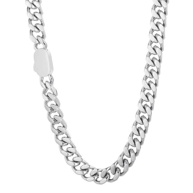 5:A Steel Color Necklace 8mm60cm