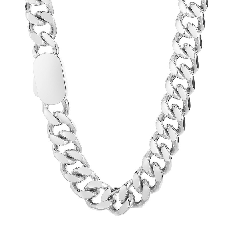 46:C Steel color Necklace 12m65cm
