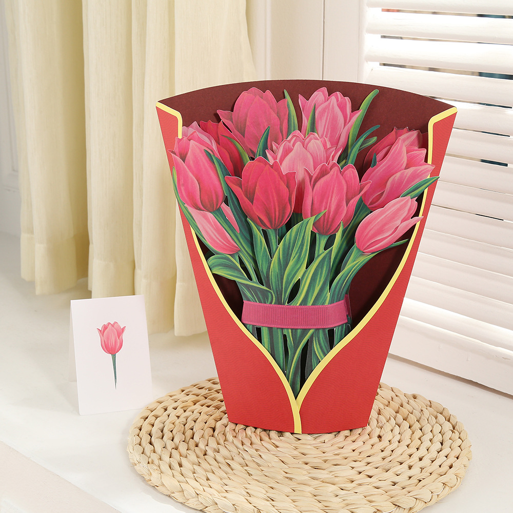 Whole pink tulip Large bouquet