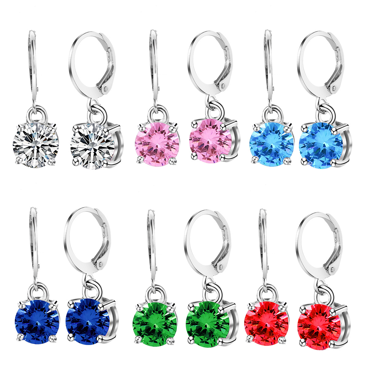 E2104-1 zirconium colored earrings