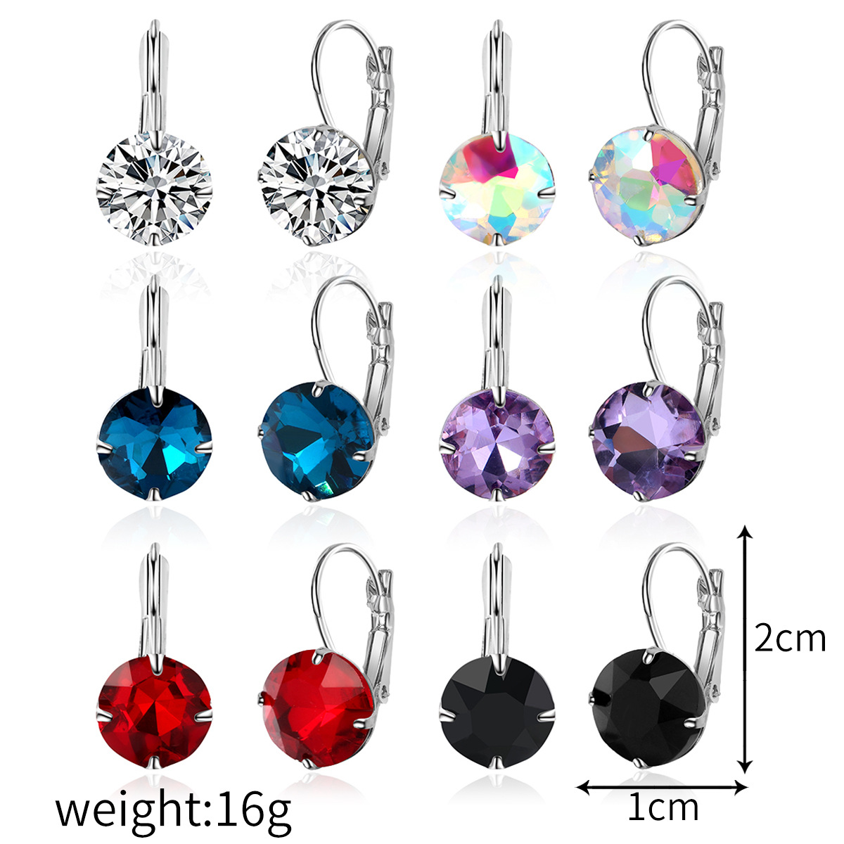 3:E2112-11 zirconium colored earrings
