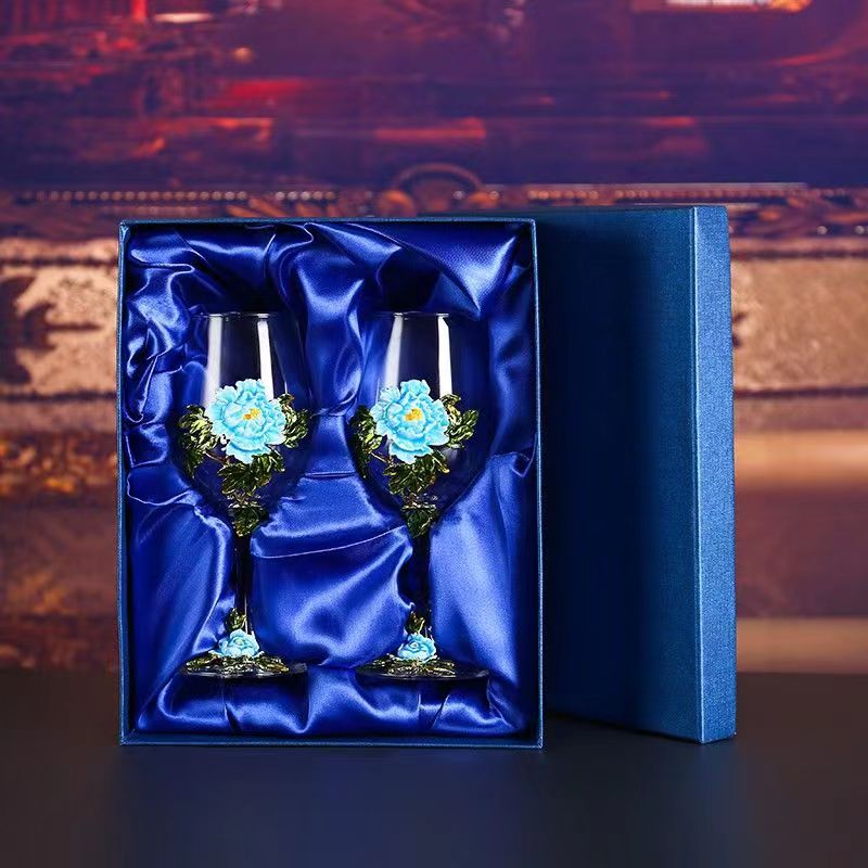 Blue peony Cup body double gift box