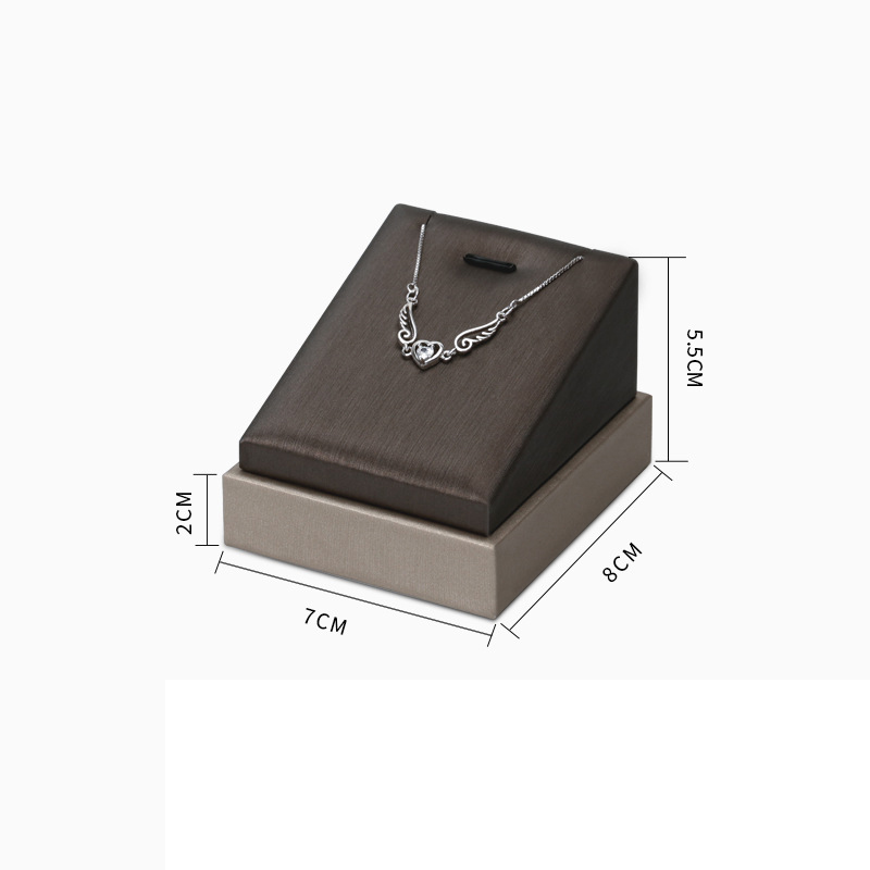 Brown with Champagne Right Angle Pendant Display Seat 8x7x5.5cm