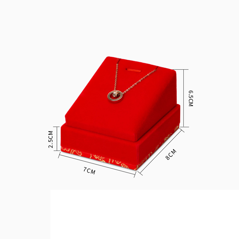7:Red Flannel Right Angle Pendant Display Seat 8x7x6.5cm