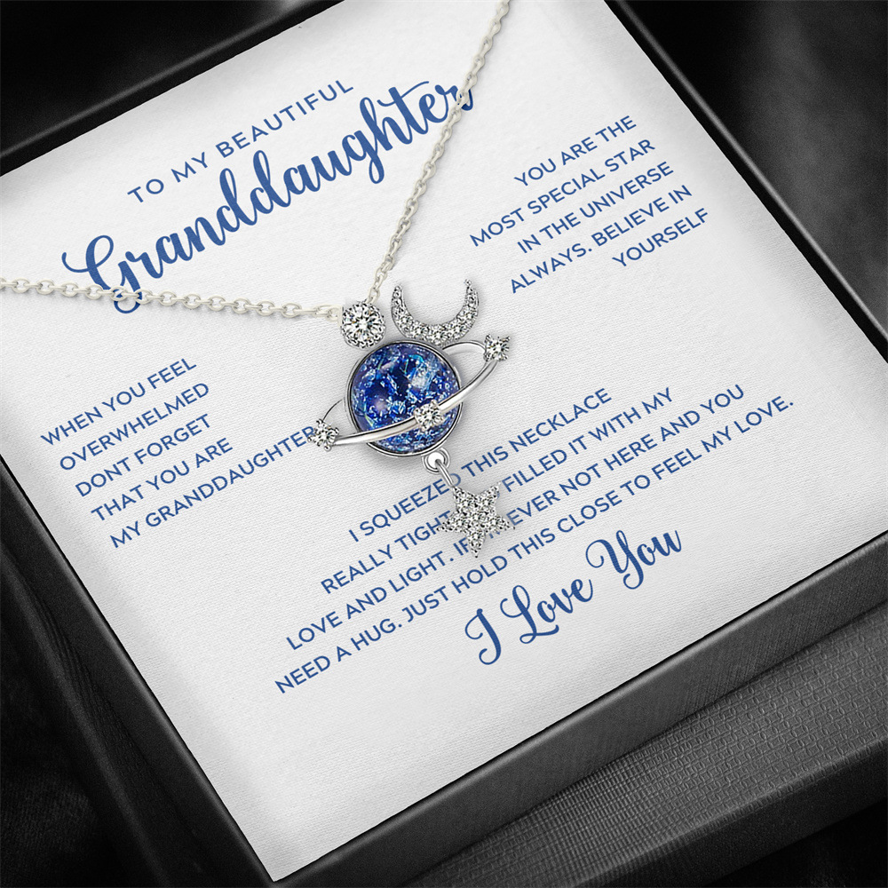 Necklace +Granddaughter card gift box