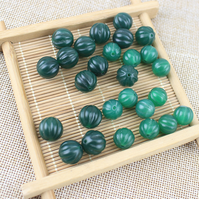 8:Green agate melon beads