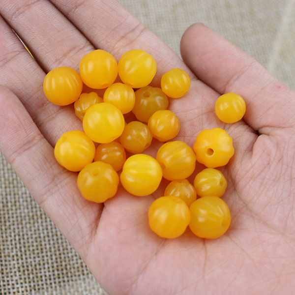 Yellow agate melon beads