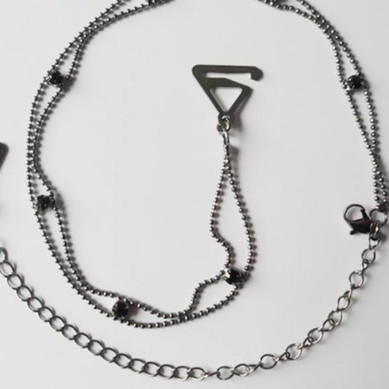 2 row bead chain clip drill black
