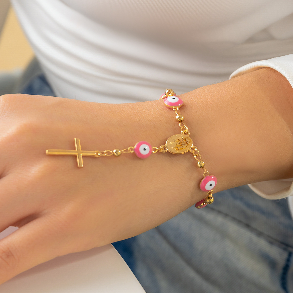 Bracelet Gold + Pink 2082