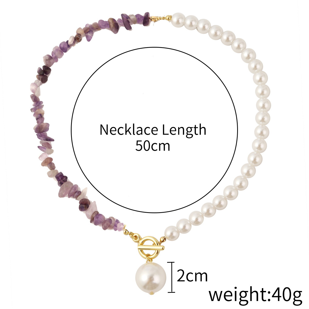 N2106-22 purple stone single chain