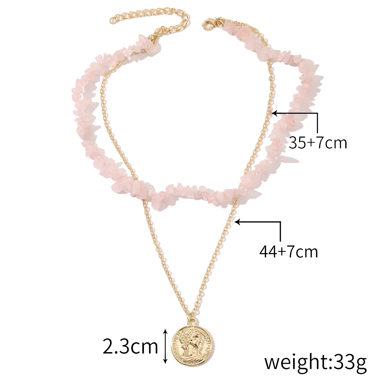 (14) N2107-4 Double Layer pink stone