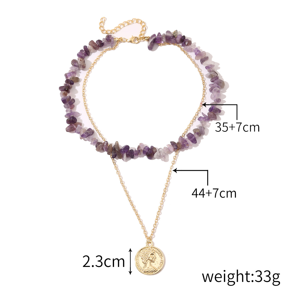 (15) N2107-5 Double Layer Purple stone