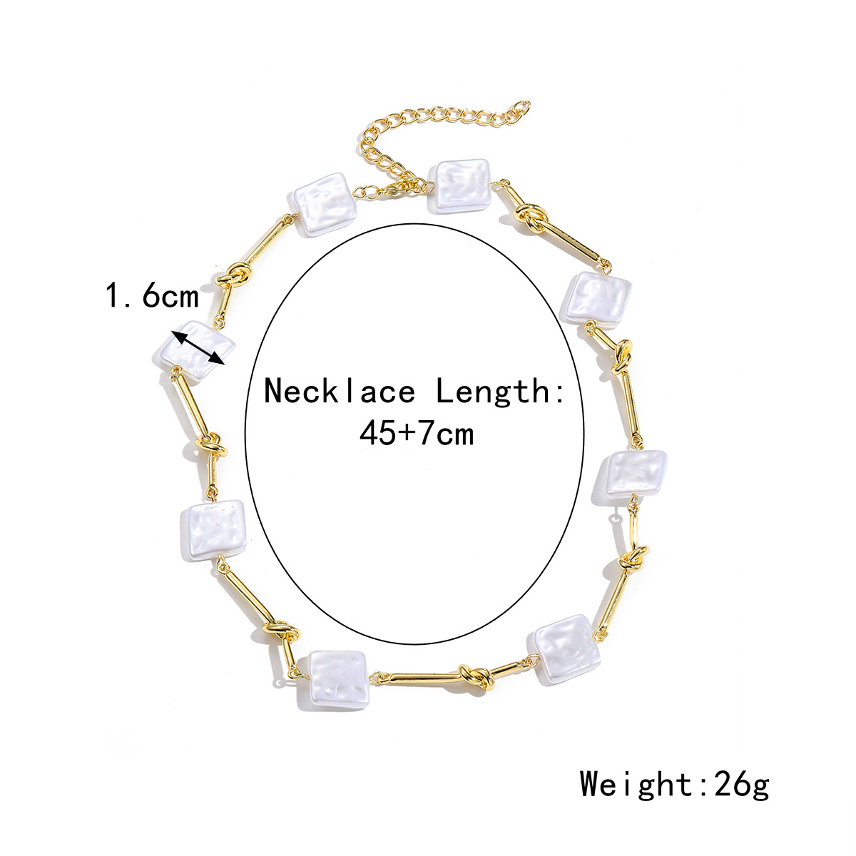 N2209-1 Twisted Stick Square Pearl