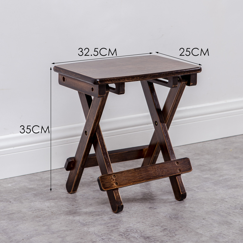 Walnut color small folding stool