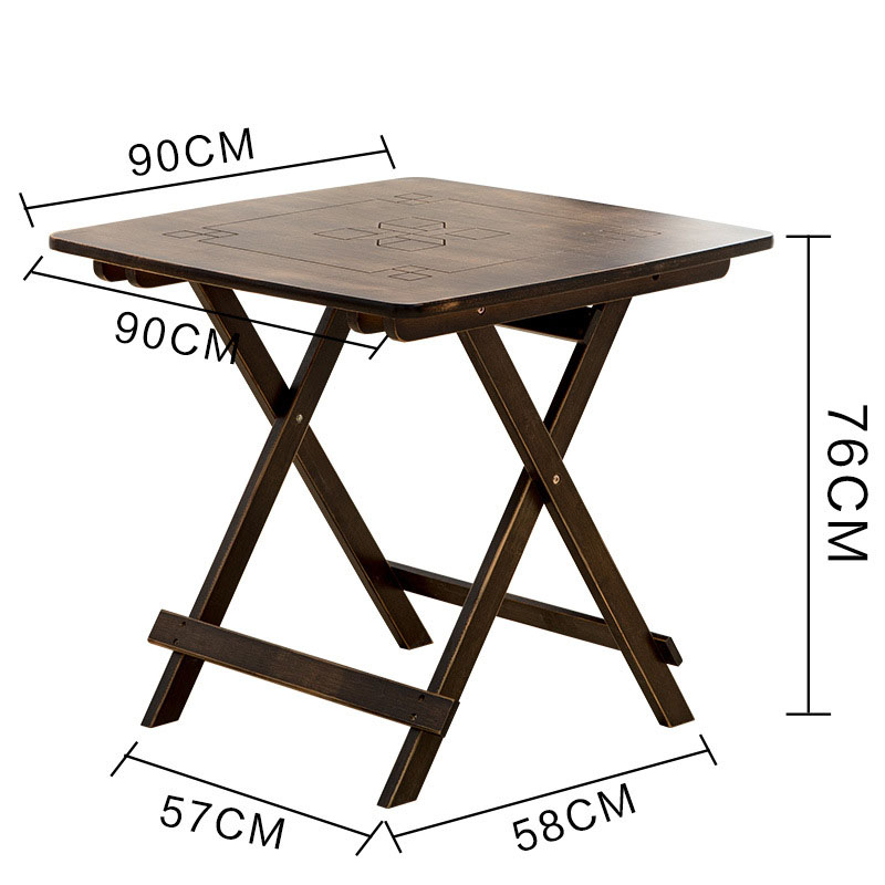 Walnut wood color 90 square table