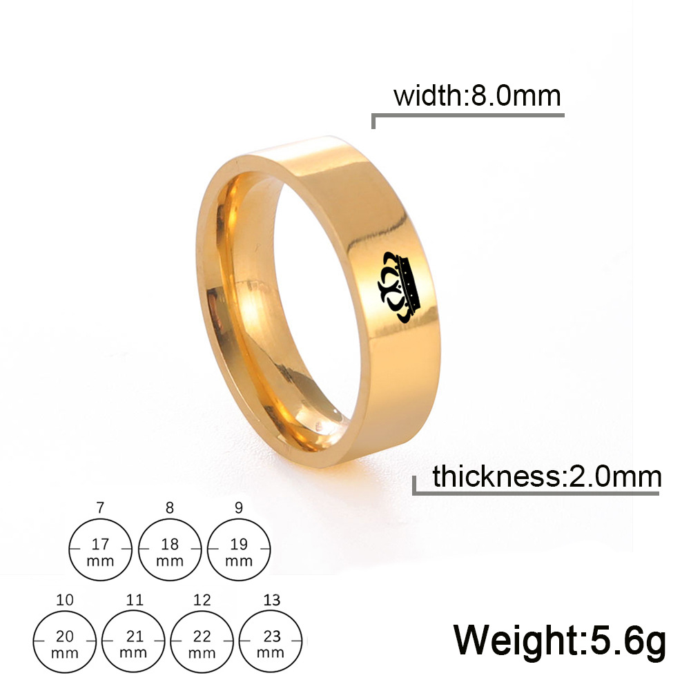Gold 8mm ring width