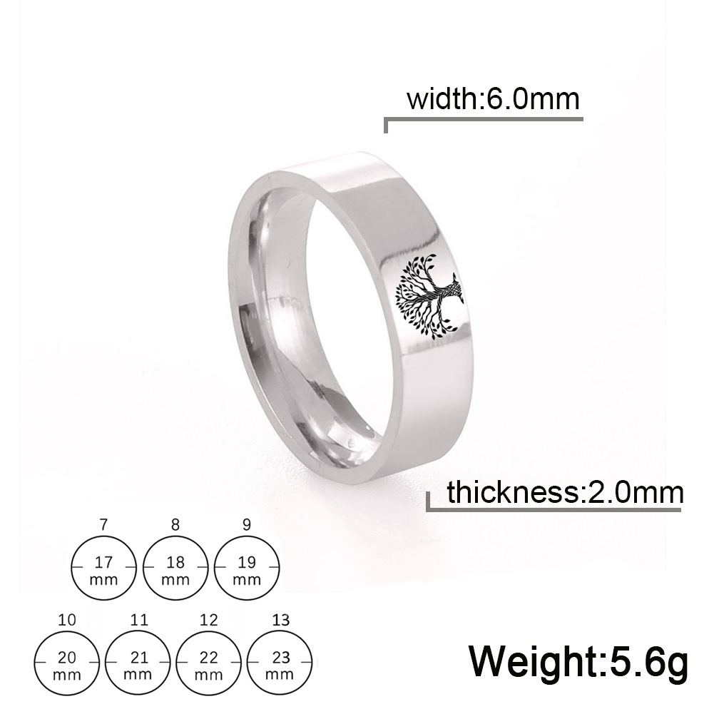 1:Steel color 6mm ring width