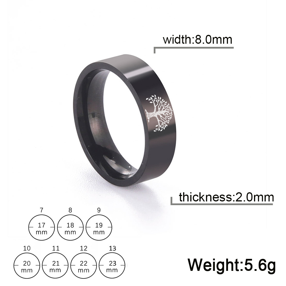 Black 8mm ring width