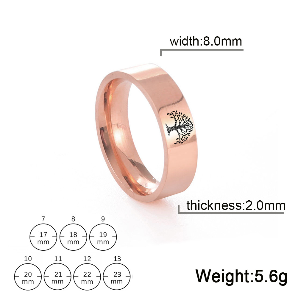 8:Rose Gold 8mm ring width