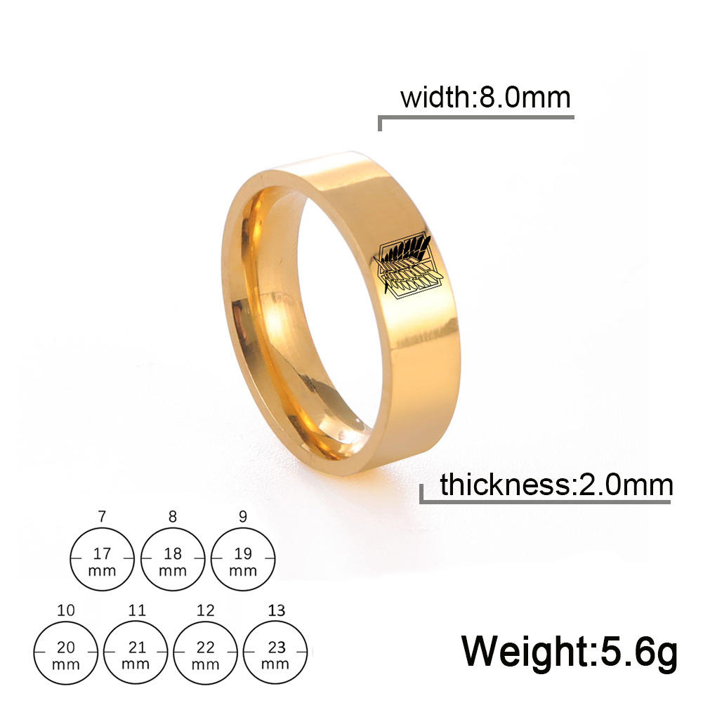 Gold 8mm ring width US Size #7