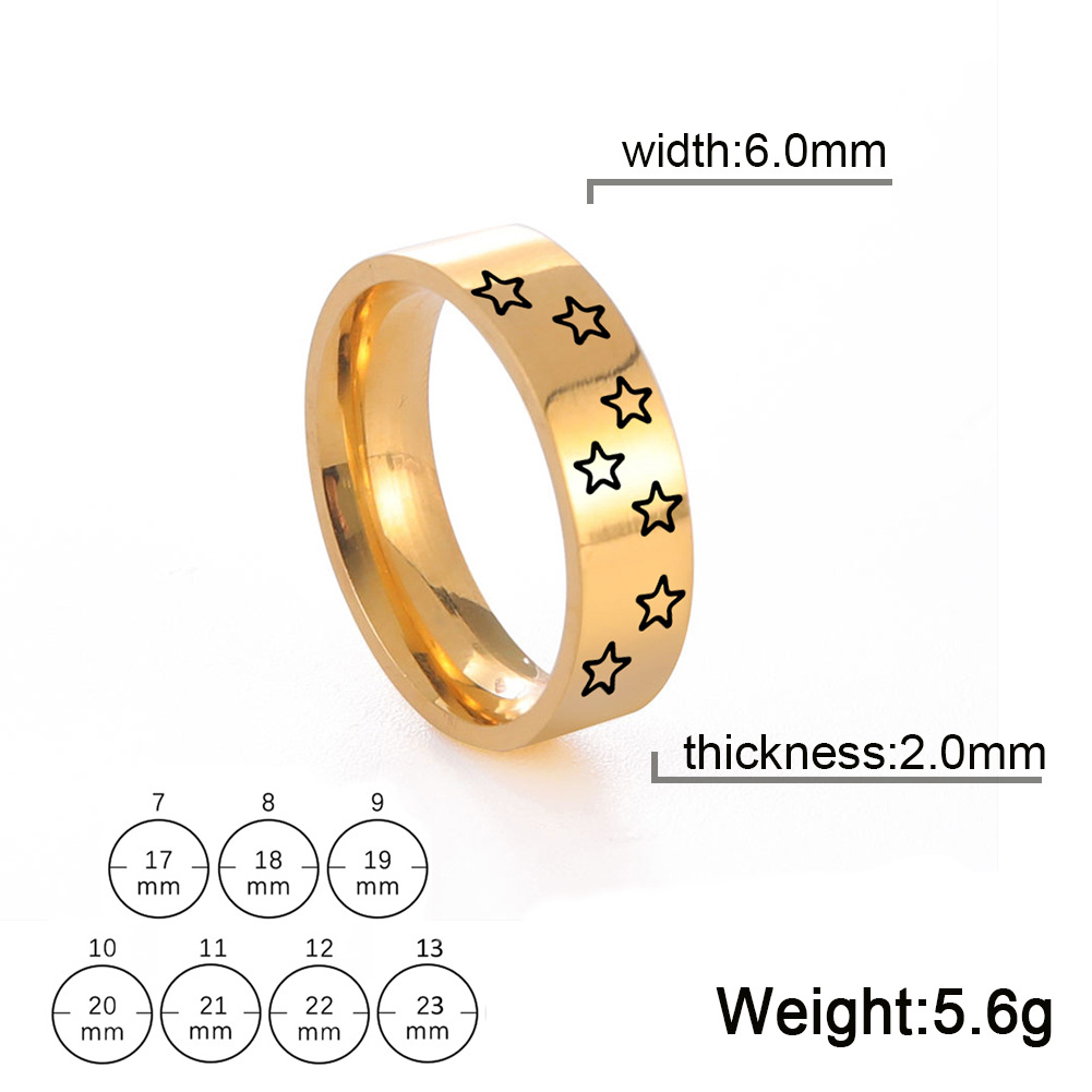 Gold 6mm ring width