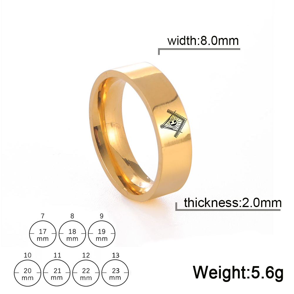6:Gold 8mm ring width