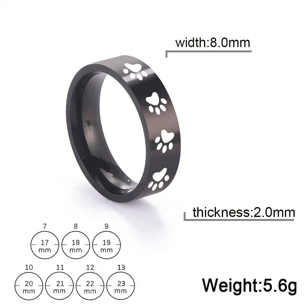 Black 8mm ring width