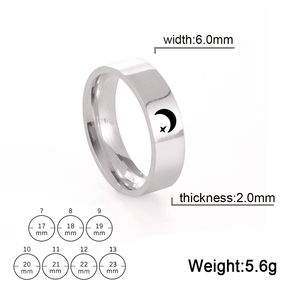 Steel color 6mm ring width