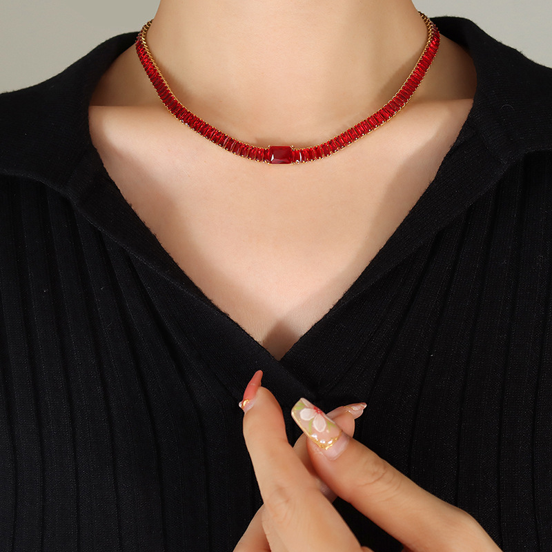 Red Necklace -40 and 5cm