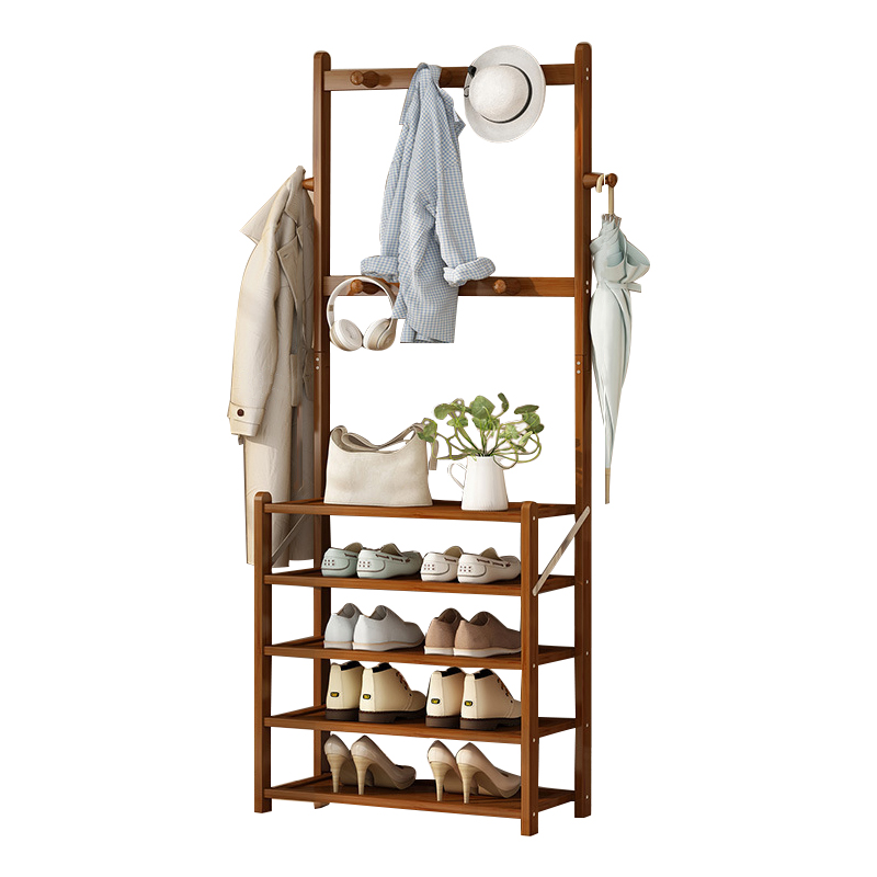 Brown with hat rack shoe rack five layer 50cm