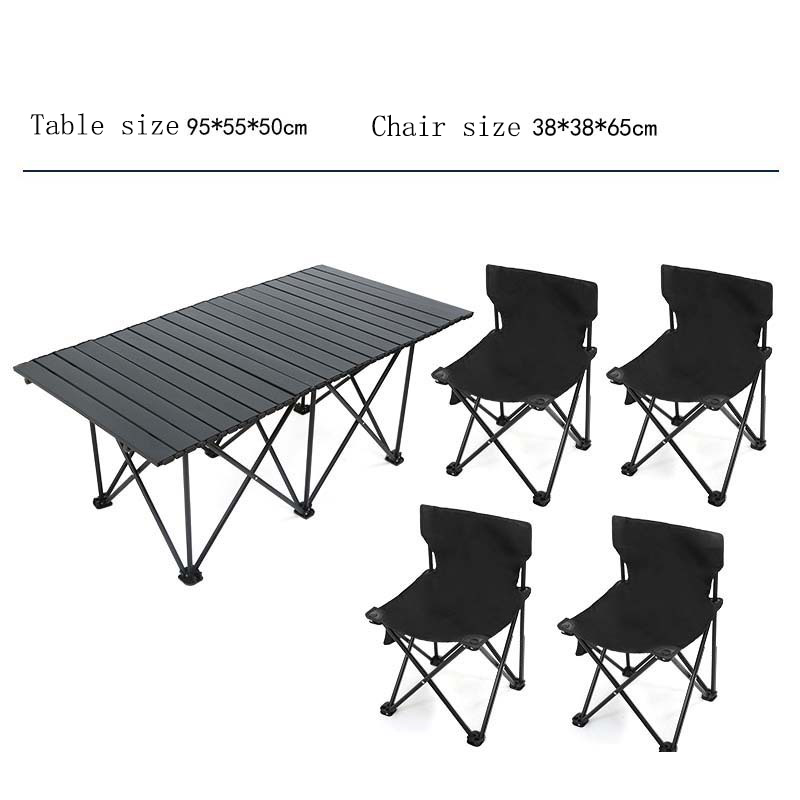 Black long table 5 sets