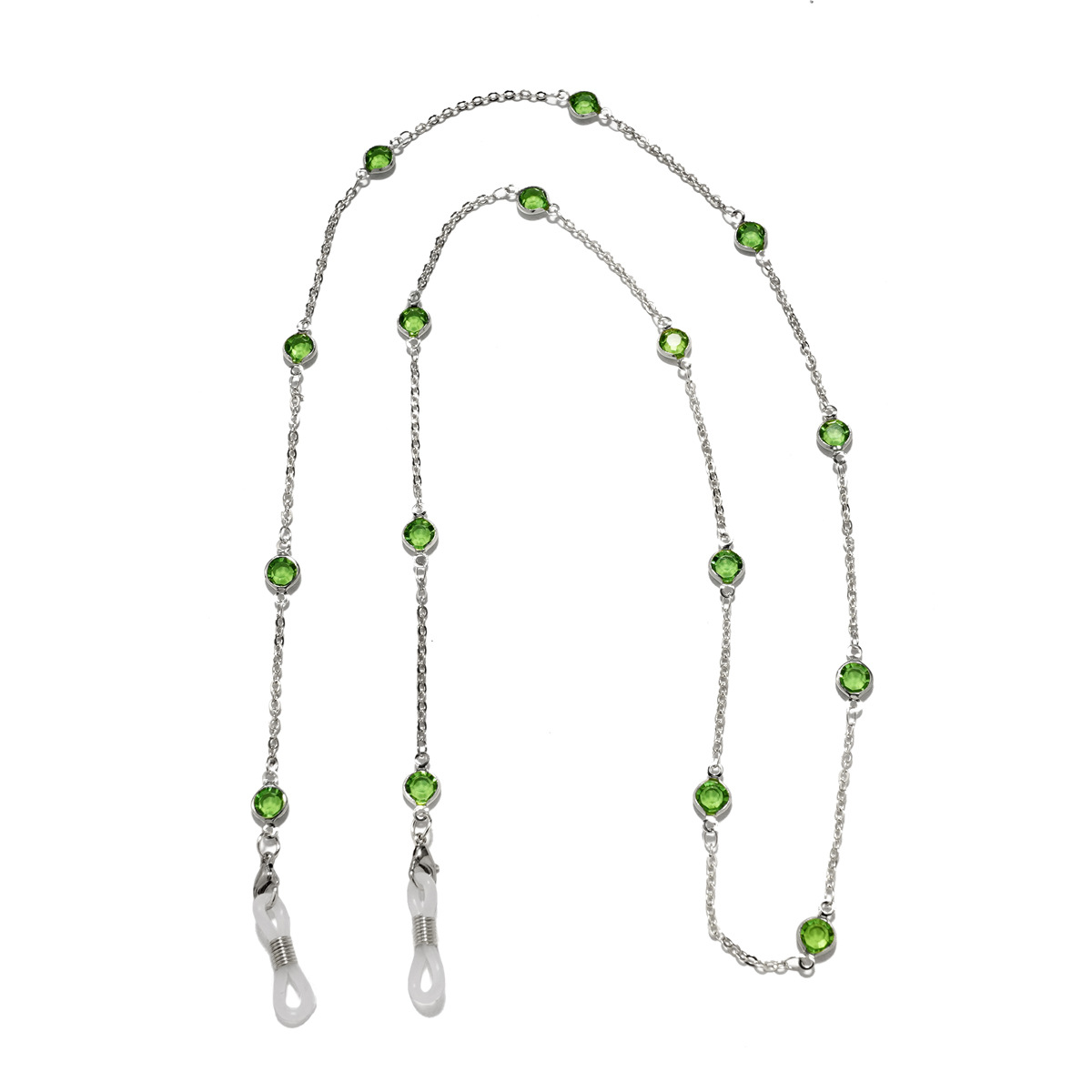 4:Green diamond - silver chain