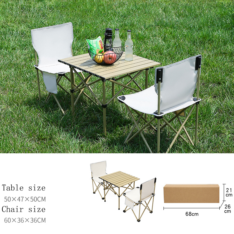 Three sets of quicksand gold square table