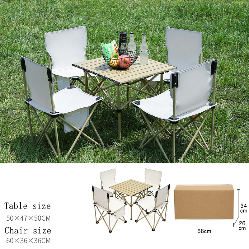 Five sets of quicksand gold square table