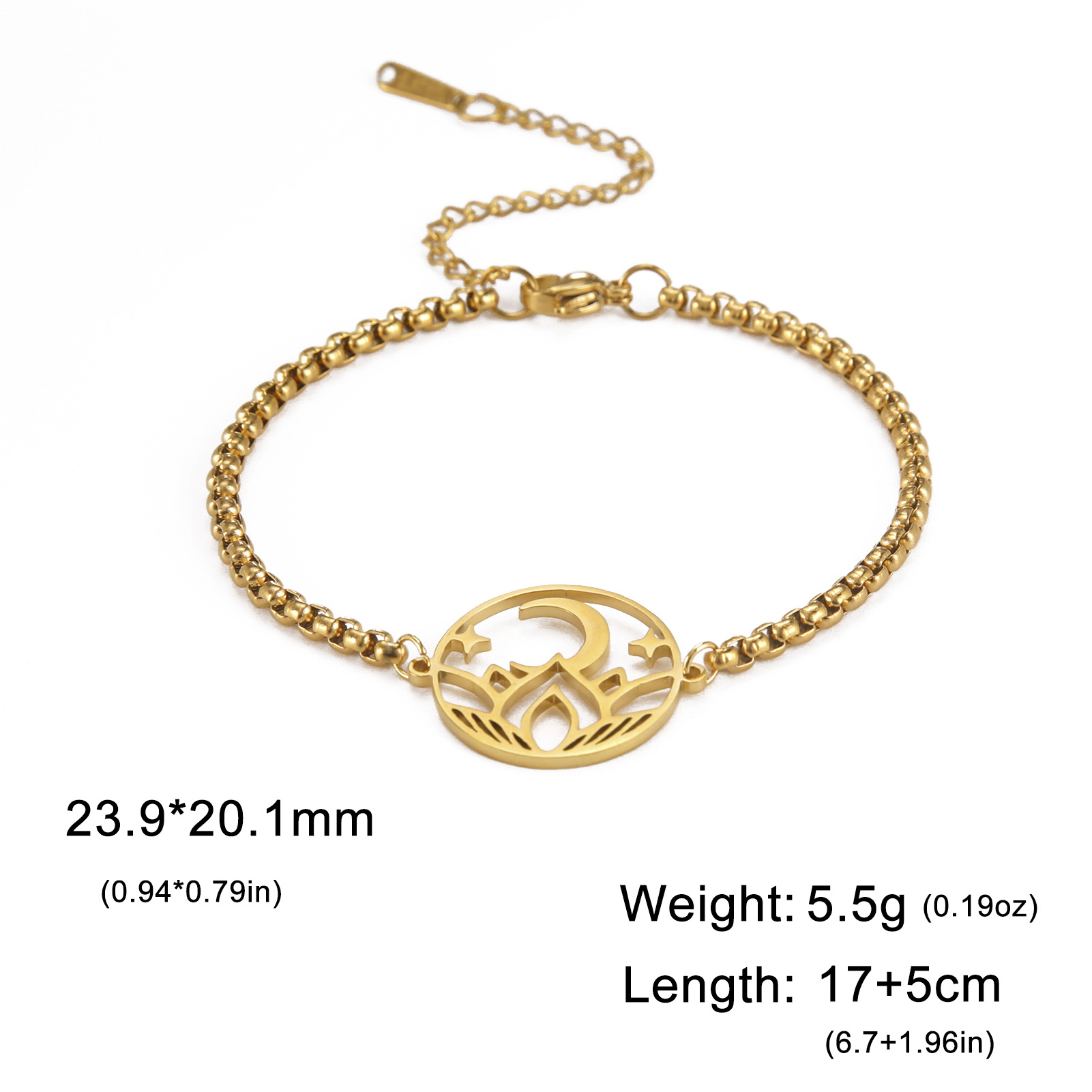 Gold Box Chain Bracelet