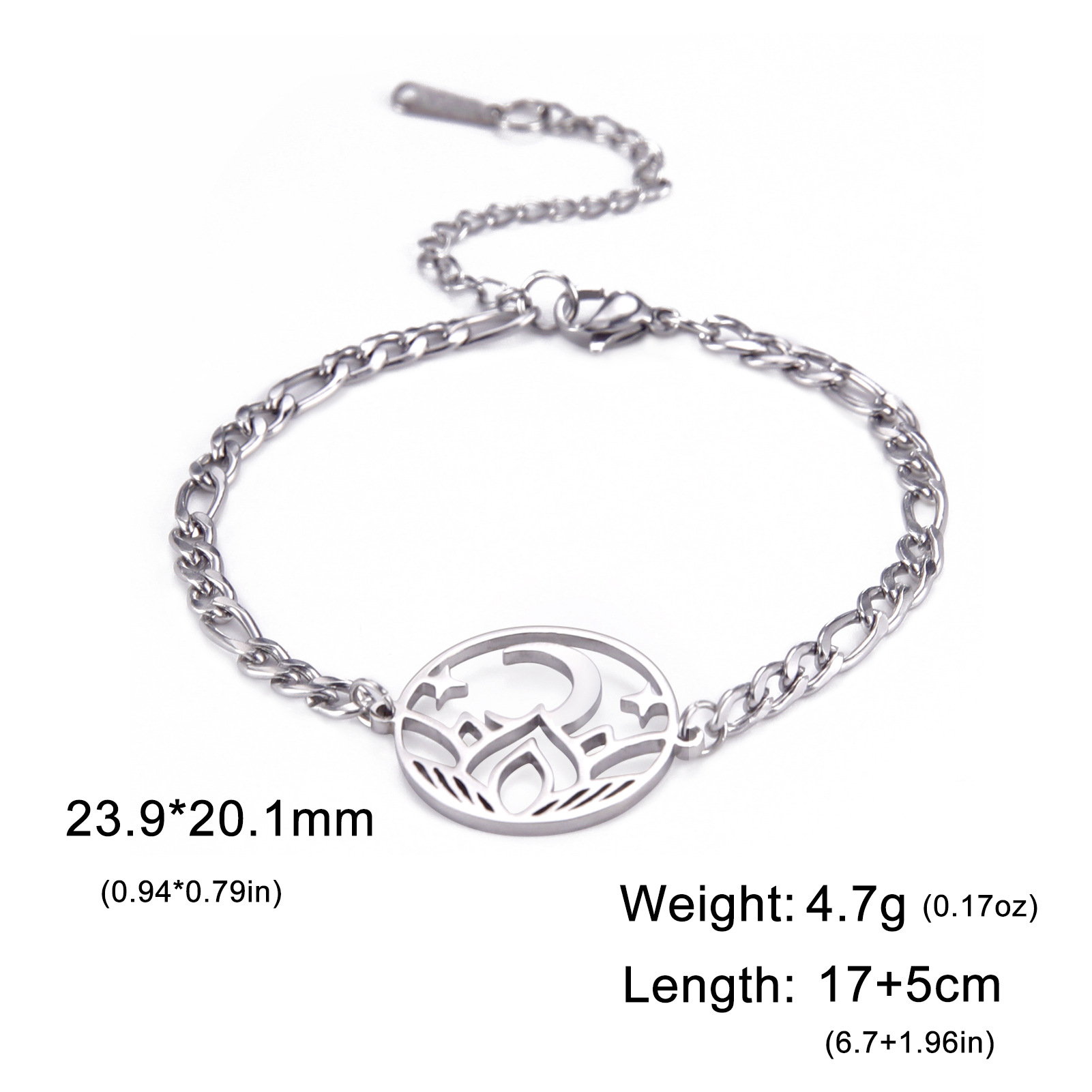 Steel Figaro Chain bracelet