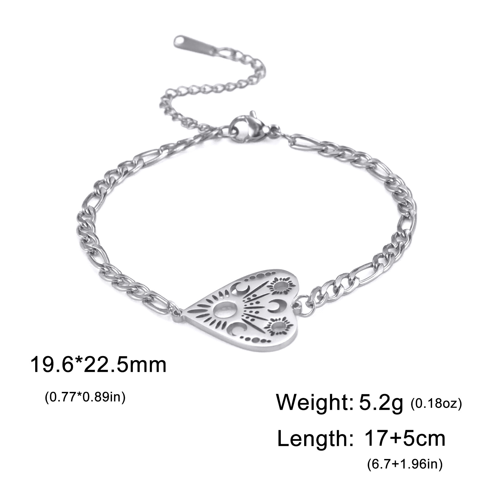 Steel Figaro Chain Bracelet