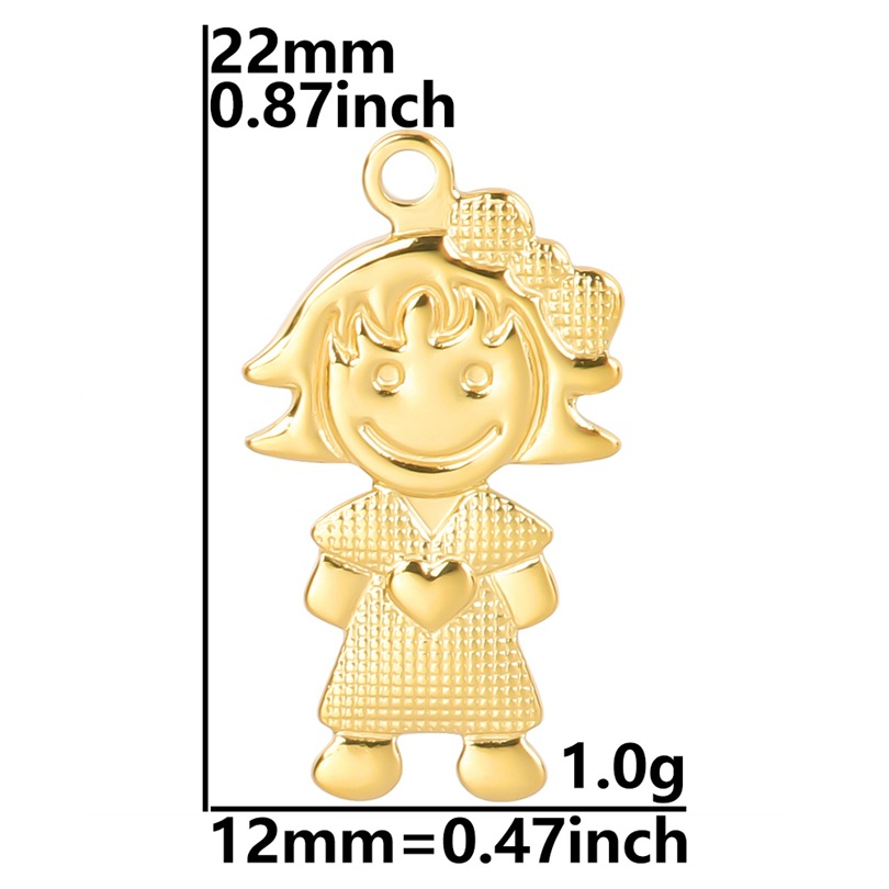 9:gold girl pendant