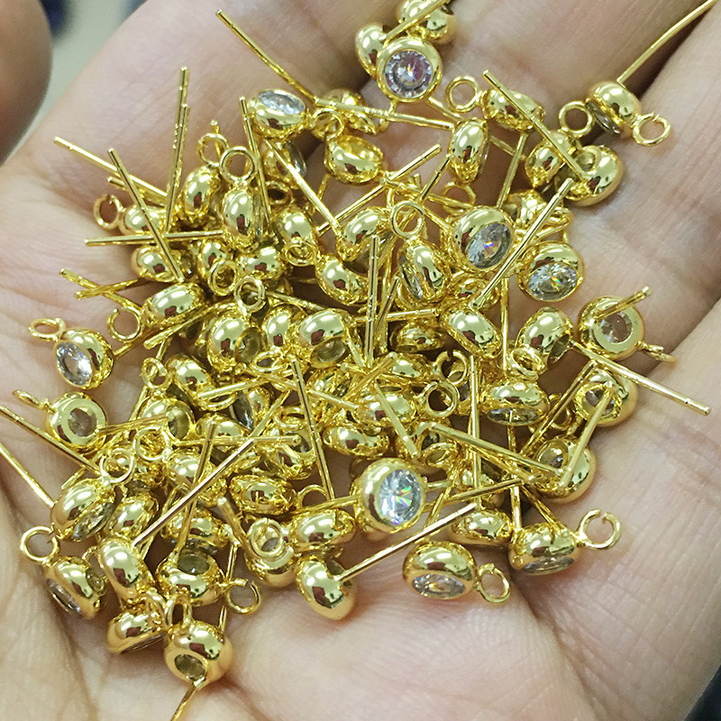 18k gold 3mm zircon