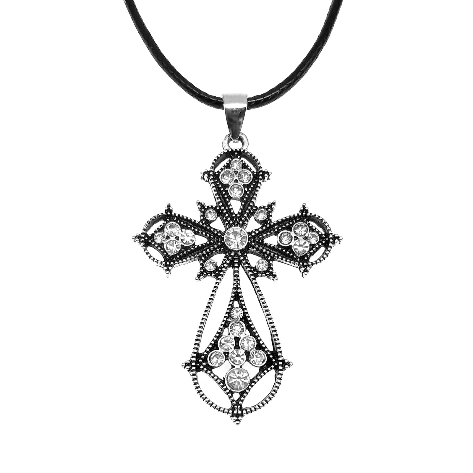 1:White Diamond Cross Necklace