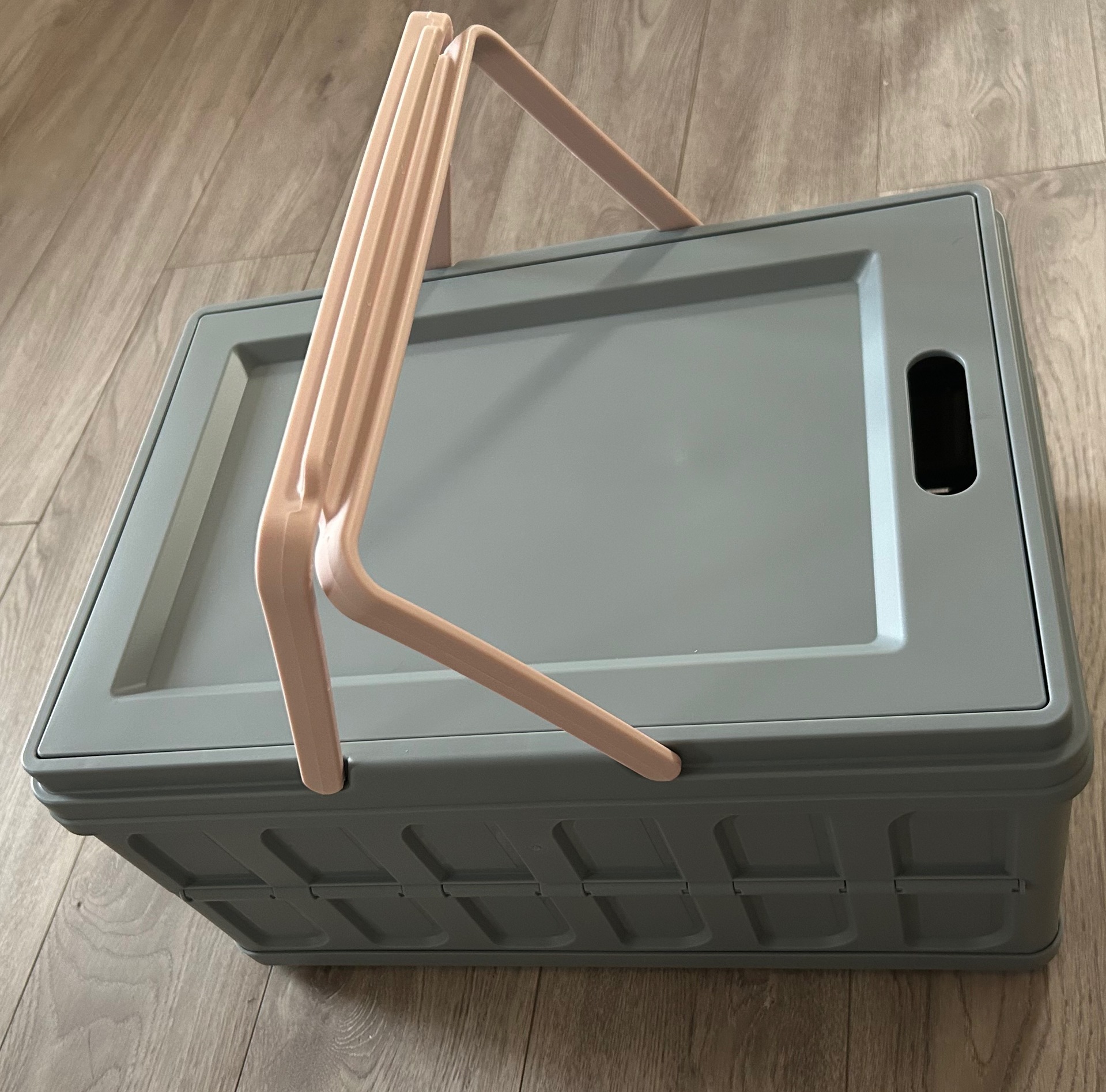 Handle folding storage box [ ash ]